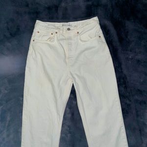 Aritzia “The Joni High Rise Loose Fit Pants White” Size 26